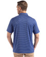 Detroit Tigers City Connect Cutter & Buck Forge Epic Confidence Fine Line Stripe Stretch Recycled Mens Polo Tour Blue/White Back