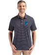 Minnesota Twins City Connect Cutter & Buck Forge Epic Confidence Fine Line Stripe Stretch Recycled Mens Polo Navy Blue/White Front