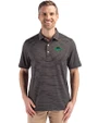 Tampa Bay Rays City Connect Cutter & Buck Forge Epic Confidence Fine Line Stripe Stretch Recycled Mens Polo Black/White Front