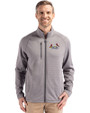 St. Louis Cardinals City Connect Cutter & Buck Peshastin Fleece Recycled Mens Full Zip Jacket Elemental Grey Heather Front