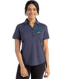 Minnesota Twins City Connect Cutter & Buck Forge Eco Stretch Recycled Womens Short Sleeve Polo Dark Navy Blue Heather Front