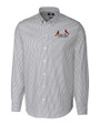 St. Louis Cardinals City Connect Cutter & Buck Stretch Oxford Stripe Mens Long Sleeve Dress Shirt Charcoal Mannequin