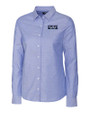 Detroit Tigers City Connect Cutter & Buck Stretch Oxford Womens Long Sleeve Dress Shirt French Blue Mannequin