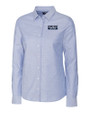 Detroit Tigers City Connect Cutter & Buck Stretch Oxford Womens Long Sleeve Dress Shirt Light Blue Mannequin