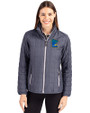 Minnesota Twins City Connect Cutter & Buck Rainier PrimaLoft®  Womens Eco Insulated Full Zip Puffer Jacket Anthracite Melange Front