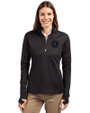 NY Mets City Connect Cutter & Buck Traverse Stretch Eco Quarter Zip Womens Pullover Black Front