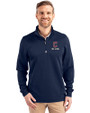 Cleveland Guardians City Connect Cutter & Buck Traverse Recycled Smooth Stretch Mens Quarter Zip Pullover Liberty Navy Front
