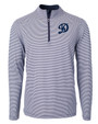 Los Angeles Dodgers City Connect- Cutter & Buck Virtue Eco Pique Micro Stripe Recycled Mens Quarter Zip NVBW_MANN_HG 1