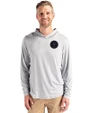 NY Mets City Connect Cutter & Buck Coastline Epic Comfort Recycled Mens Hooded Shirt CONCRETE Front