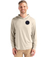 NY Mets City Connect Cutter & Buck Coastline Epic Comfort Recycled Mens Hooded Shirt Wheat Front