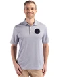 NY Mets City Connect Cutter & Buck Pike Eco Diamond Dot Print Recycled Mens Polo Black Front
