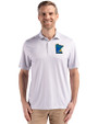 Minnesota Twins City Connect Cutter & Buck Pike Eco Diamond Dot Print Recycled Mens Polo Polished Medium Gray Front