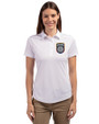 San Diego FC Cutter & Buck Prospect Eco Textured Stretch Recycled Womens Short Sleeve Polo White Front