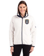 San Diego FC Cutter & Buck Cascade Eco Fleece Womens Full Zip Jacket Shell/Navy Blue Front