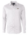 Baltimore Ravens Cutter & Buck Versatech Geo Dobby Stretch Mens Big and Tall Long Sleeve Dress Shirt White/Black Mannequin
