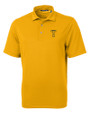 GA Tech Yellow Jackets College Vault Cutter & Buck Virtue Eco Pique Recycled Mens Polo College Gold Mannequin