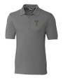 GA Tech Yellow Jackets College Vault Cutter & Buck Advantage Eco Tri-Blend Pique Mens Big and Tall Polo Elemental Grey Mannequin