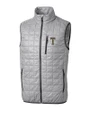 GA Tech Yellow Jackets College Vault Cutter & Buck Rainier PrimaLoft® Mens Big and Tall Eco Insulated Full Zip Puffer Vest Polished Medium Gray Mannequin