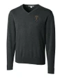 GA Tech Yellow Jackets College Vault Cutter & Buck Lakemont Tri-Blend Mens V-Neck Pullover Sweater Charcoal Heather Mannequin