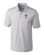 GA Tech Yellow Jackets College Vault Cutter & Buck Advantage Tri-Blend Space Dye Mens Polo Elemental Grey Mannequin