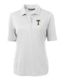 GA Tech Yellow Jackets College Vault Cutter & Buck Virtue Eco Pique Recycled Womens Polo White Mannequin