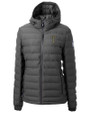 GA Tech Yellow Jackets College Vault Cutter & Buck Mission Ridge Repreve® Eco Insulated Womens Puffer Jacket Elemental Grey Mannequin