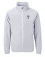 GA Tech Yellow Jackets College Vault Cutter & Buck Charter Recycled Packable Mens Big & Tall Full Zip Jacket Polished Medium Gray Mannequin
