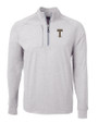 GA Tech Yellow Jackets College Vault Cutter & Buck Adapt Eco Knit Heather Mens Big & Tall Quarter Zip Pullover Polished Heather Mannequin