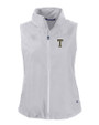 GA Tech Yellow Jackets College Vault Cutter & Buck Charter Eco Recycled Full-Zip Womens Vest Polished Medium Gray Mannequin
