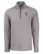 GA Tech Yellow Jackets College Vault Cutter & Buck Peshastin Fleece Recycled Mens Half Zip Pullover Elemental Grey Heather Mannequin