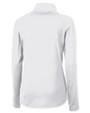 GA Tech Yellow Jackets College Vault Cutter & Buck Adapt Eco Knit Stretch Recycled Womens Half Zip Pullover White Mannequin Back