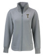GA Tech Yellow Jackets College Vault Cutter & Buck Roam Epic Versatility Full Zip Recycled Womens Jacket Elemental Grey Mannequin