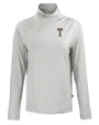 GA Tech Yellow Jackets College Vault Cutter & Buck Coastline Epic Comfort Recycled Womens Funnel Neck CONCRETE Mannequin