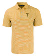 GA Tech Yellow Jackets College Vault Cutter & Buck Forge Eco Double Stripe Stretch Recycled Mens Polo College Gold/White Mannequin