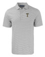 GA Tech Yellow Jackets College Vault Cutter & Buck Forge Eco Double Stripe Stretch Recycled Mens Polo Polished/White Mannequin