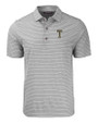 GA Tech Yellow Jackets College Vault Cutter & Buck Forge Eco Heather Stripe Stretch Recycled Mens Polo Elemental Grey Heather Mannequin