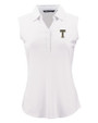 GA Tech Yellow Jackets College Vault Cutter & Buck Forge Eco Stretch Recycled Womens Sleeveless Polo White Mannequin