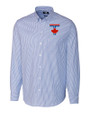 Toronto Blue Jays City Connect Cutter & Buck Stretch Oxford Stripe Mens Long Sleeve Dress Shirt French Blue Mannequin