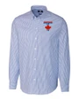 Toronto Blue Jays City Connect Cutter & Buck Stretch Oxford Stripe Mens Long Sleeve Dress Shirt French Blue Mannequin