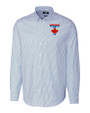 Toronto Blue Jays City Connect Cutter & Buck Stretch Oxford Stripe Mens Long Sleeve Dress Shirt Light Blue Mannequin