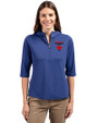 Toronto Blue Jays City Connect Cutter & Buck Virtue Eco Pique Recycled Half Zip Pullover Womens Hoodie Tour Blue Front
