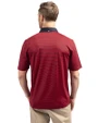 Toronto Blue Jays City Connect Cutter & Buck Virtue Eco Pique Micro Stripe Recycled Mens Big & Tall Polo Red/Navy Blue Back