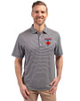 Toronto Blue Jays City Connect Cutter & Buck Forge Eco Double Stripe Stretch Recycled Mens Big &Tall Polo Navy Blue/White Front