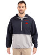 Toronto Blue Jays City Connect Cutter & Buck Charter Eco Recycled Mens Anorak Jacket Navy Blue/Polished Front