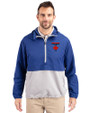Toronto Blue Jays City Connect Cutter & Buck Charter Eco Recycled Mens Anorak Jacket Tour Blue/Polished Front