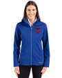 Toronto Blue Jays City Connect Cutter & Buck Evoke Softshell Recycled Full Zip Womens Jacket Tour Blue Front