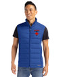 Toronto Blue Jays City Connect Cutter & Buck Evoke Hybrid Softshell Recycled Mens Full Zip Vest Tour Blue Front