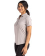 Toronto Blue Jays City Connect Cutter & Buck Forge Eco Stretch Recycled Womens Short Sleeve Polo Polished Medium Gray Side
