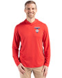 Toronto Blue Jays City Connect Cutter & Buck Coastline Epic Comfort Recycled Mens Hooded Shirt Red Front