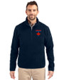 Toronto Blue Jays City Connect Cutter & Buck Cascade Eco Sherpa Fleece Mens Big & Tall Quarter Zip Jacket Navy Blue Front